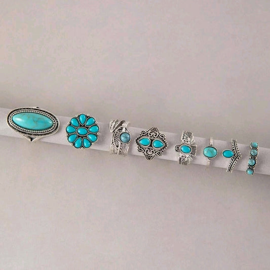 Alloy Punk Rings Set