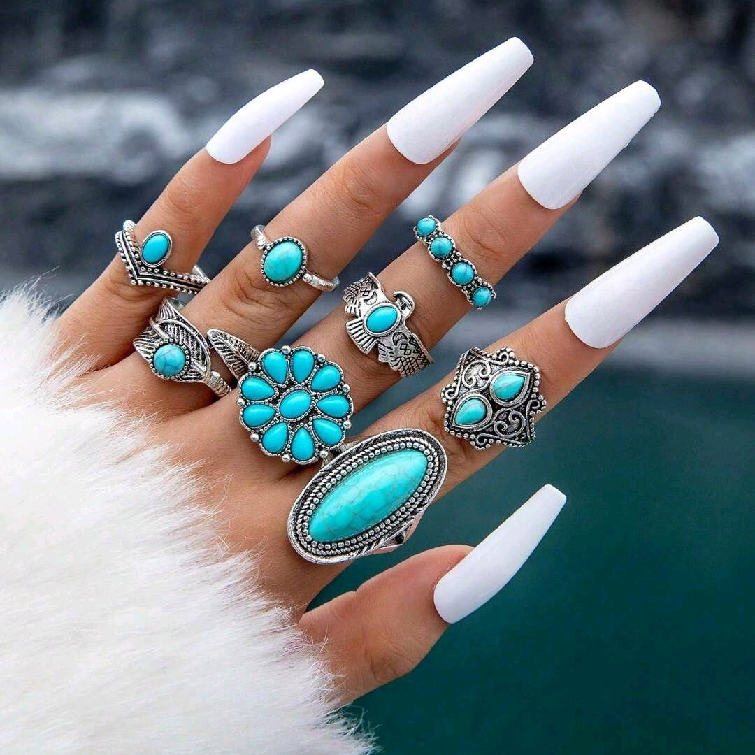 Alloy Punk Rings Set