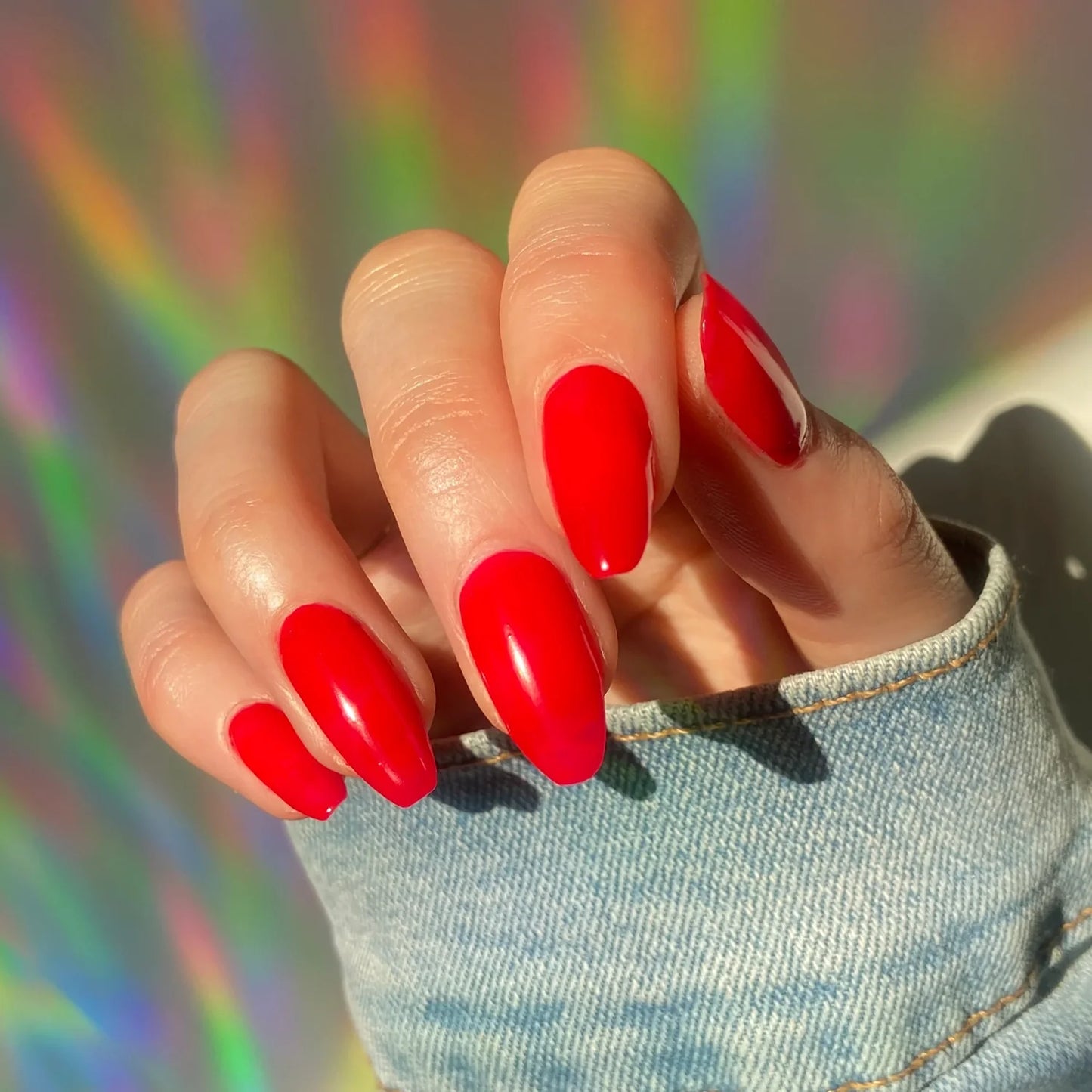 Rosso Corsa Fake Nails
