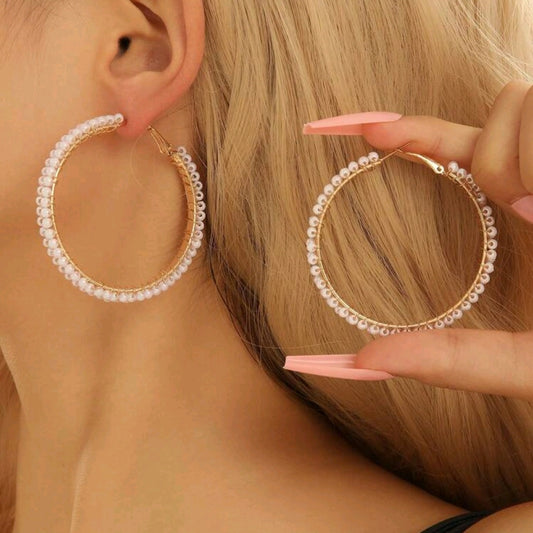 Geometric Pearl Earrings