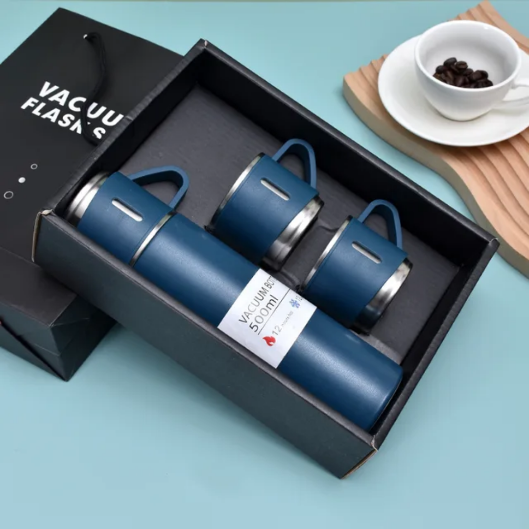 Vacuum Flask Set (Blue)
