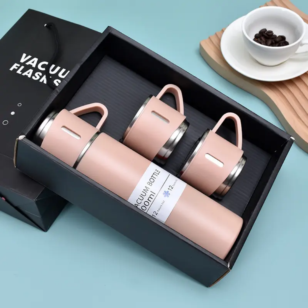 Vacuum Flask Set (Pink)